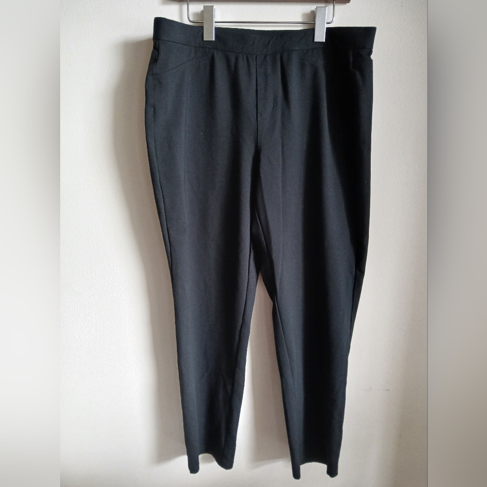 J.Jill ponte knit black slim leg pull on pants size Large Tall